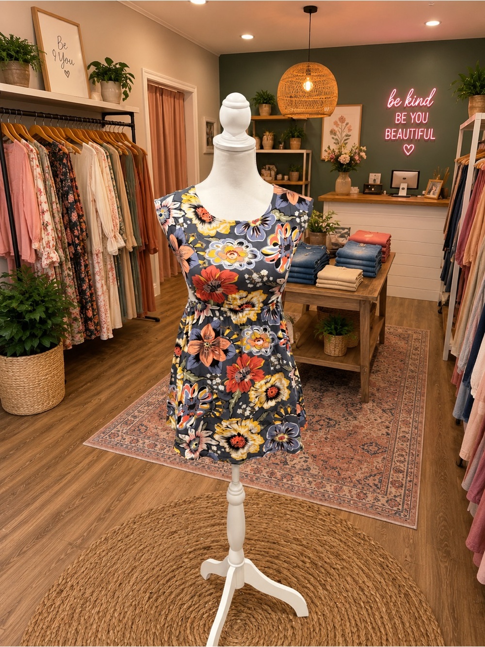 O’Neill Floral Cutout Top Small Boho Stretch Waist Sleeveless